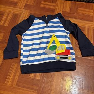 Marie Nicole Boutique Boys Digger Truck‎ Striped Hoodie Size Medium